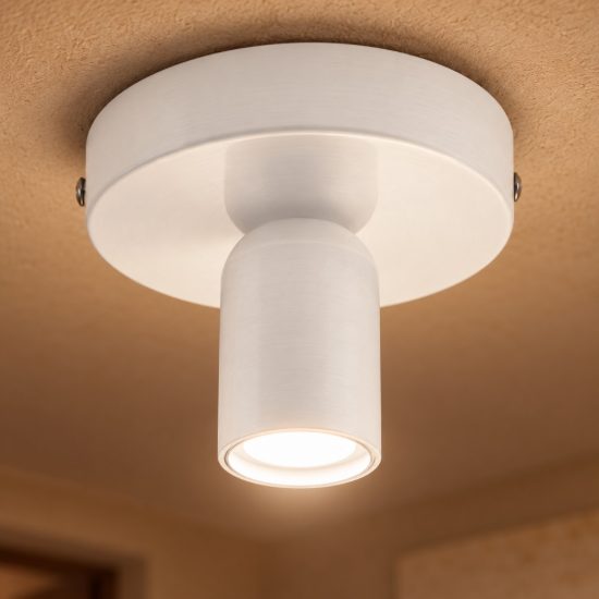 Gea luce gso plafoniera moderna rotonda bianco satinato