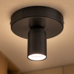 Gea luce gso plafoniera moderna rotonda nero satinato