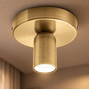 Gea luce gso plafoniera moderna rotonda ottone