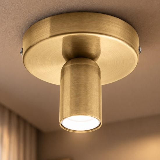Gea luce gso plafoniera moderna rotonda ottone