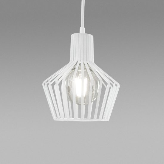 Gea luce gso lampada a sospensione per cucina industriale a gabbia bianco satinato