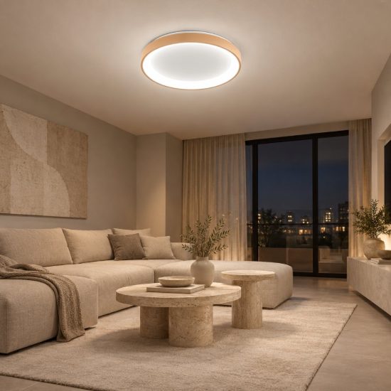 Gea luce krizia plafoniera led 50w cct 3000k 4000k moderna rotonda new beige