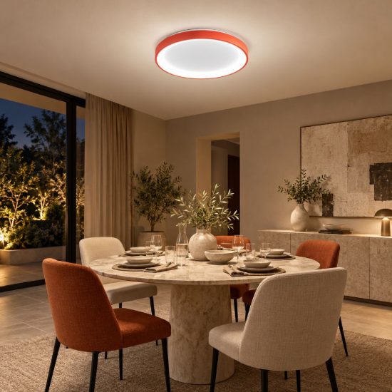 Gea luce krizia plafoniera led 50w cct 3000k 4000k moderna rotonda terracotta