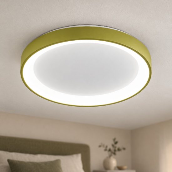 Gea luce krizia plafoniera led 50w cct 3000k 4000k moderna rotonda verde salvia