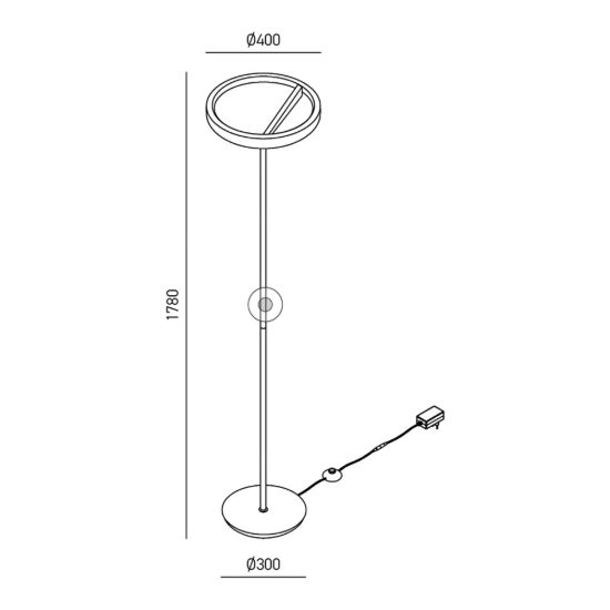 Gea luce criseide piantana per salotto led 40w 3000k dimmerabile moderna ad anello new beige