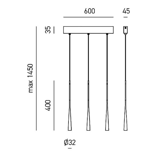 Gea luce dafne lampadario a sospensione con 3 pendenti per cucina led 16,5w 3000k moderno argento