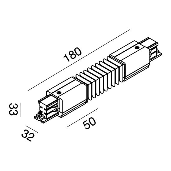 Gea luce gbic22 giunto flessibile di connessione elettrica per binario trifase nero