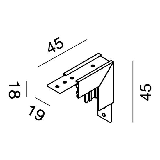 Gea luce gbigs10 angolo parete-soffitto per binario magnetico 48v da superficie bianco satinato