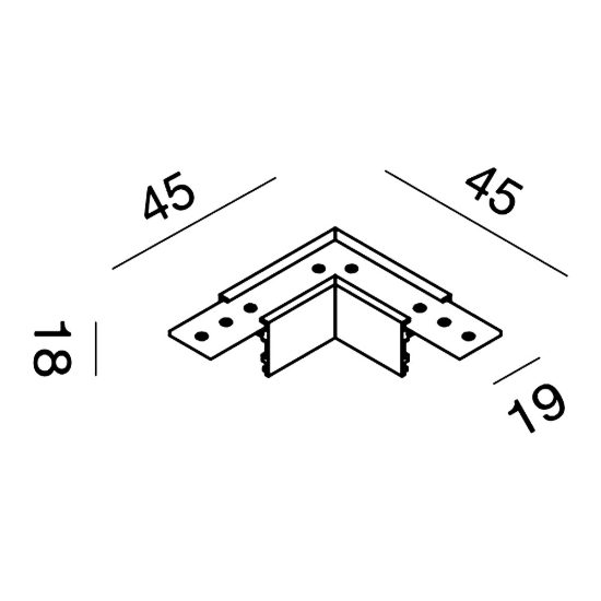 Gea luce gbigs3 angolo soffitto-soffitto per binario magnetico 48v da superficie bianco satinato