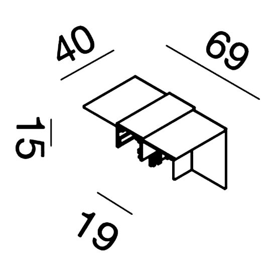 Gea luce gbigsb6 angolo parete-soffitto per binario magnetico 48v da incasso bianco satinato
