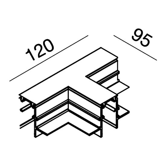 Gea luce gbigtb1 giunzione a t per binario magnetico 48v da incasso nero