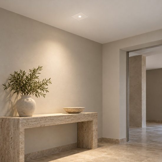 Gea luce gfa1400 faretto da incasso per cartongesso led 11w 3000k quadrato in gesso bianco