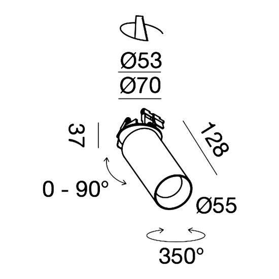 Gea luce gfa1480 faretto da incasso per cartongesso per cucina led 12w 3000k cilindrico bianco