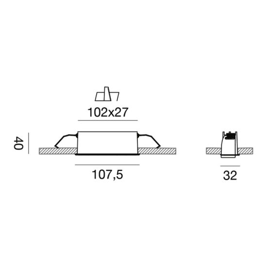 Gea luce gfa1660 faretto da incasso per cartongesso per cucina led 10w 3000k lineare bianco