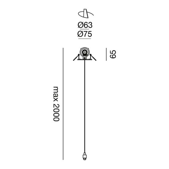 Gea luce gki150 kit di sospensione da incasso saliscendi per lampade gso150-gso153 nero