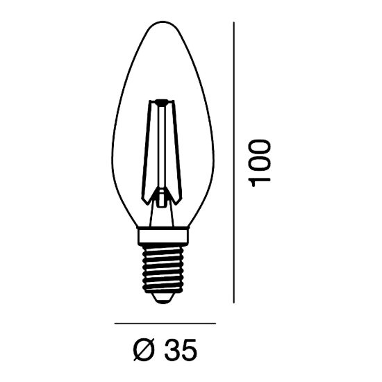 Lampadina e14 led filamento 4w a candela 3000k trasparente confezione 10 pezzi gea luce