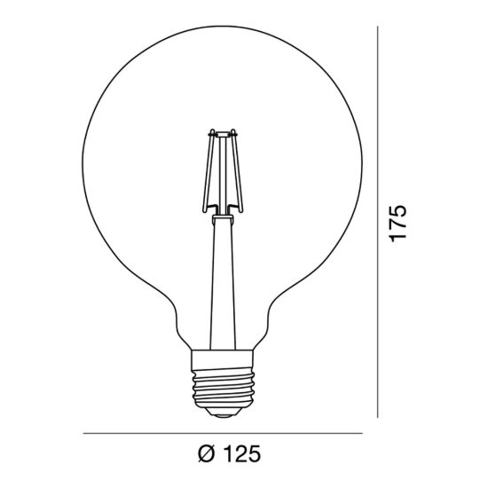 Lampadina e27 led filamento 4,9w a globo g125 2700k trasparente confezione 5 pezzi gea luce
