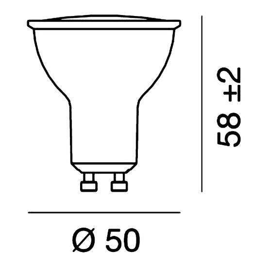 Lampadina gu10 led 2,5w a faretto 3000k ottica 100° bianco confezione 10 pezzi gea luce