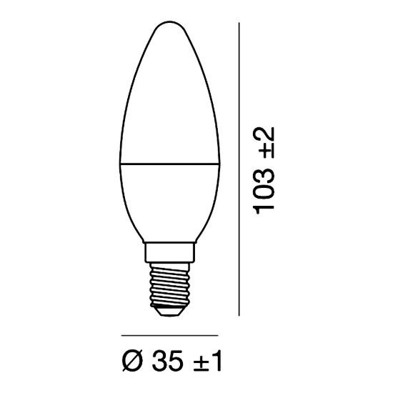 Lampadina e14 led 6,5w a candela 2700k bianco confezione 10 pezzi gea luce