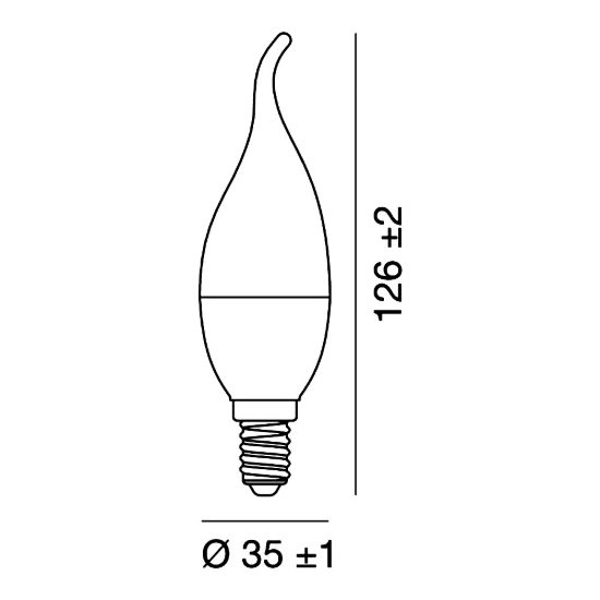 Lampadina e14 led 6,5w colpo di vento 4000k bianco confezione 10 pezzi gea luce