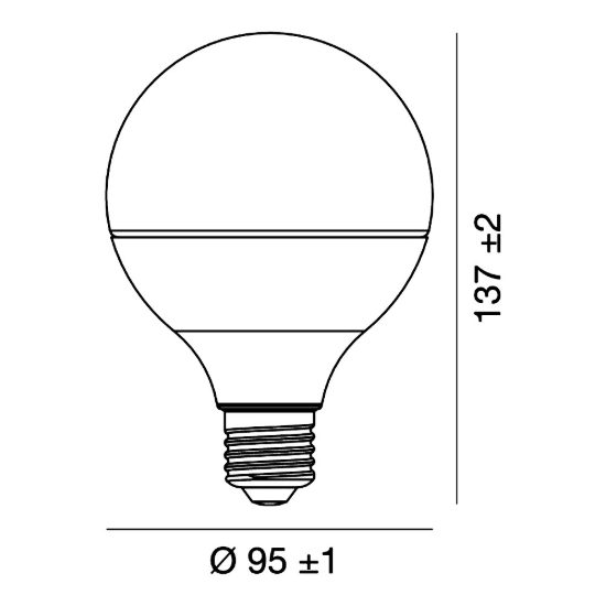 Lampadina e27 led 13,5w a globo g95 4000k bianco confezione 4 pezzi gea luce