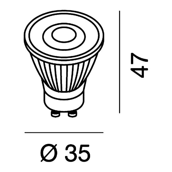 Lampadina mini gu10 led 4,8w a faretto 2700k ottica 38° trasparente confezione 10 pezzi gea luce