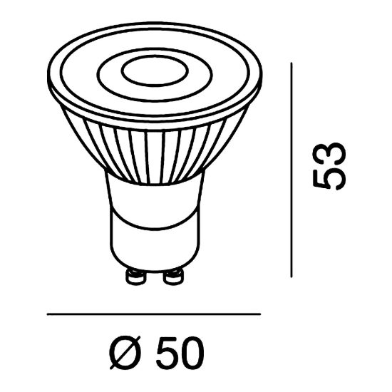 Lampadina gu10 led 9w a faretto 4000k ottica 24° dimmerabile trasparente confezione 10 pezzi gea luce