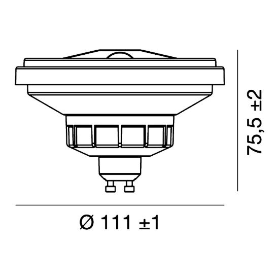 Lampadina gu10 led 14w ar111 3000k ottica 36° bianco confezione 10 pezzi gea luce