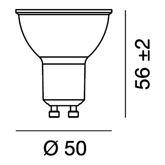 Lampadina gu10 led 4,9w a faretto 3000k ottica 36° dimmerabile nero confezione 10 pezzi gea luce