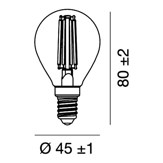 Lampadina e14 led filamento 4,2w a sfera 3000k trasparente confezione 10 pezzi gea luce