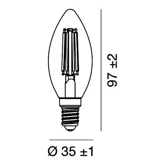 Lampadina e14 led filamento 4,5w a candela 3000k dimmerabile trasparente confezione 10 pezzi gea luce