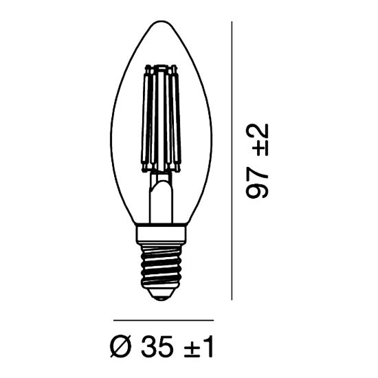 Lampadina e14 led filamento 5,9w a candela 2700k trasparente confezione 10 pezzi gea luce