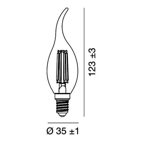 Lampadina e14 led filamento 5,9w colpo di vento 3000k dimmerabile trasparente confezione 10 pezzi gea luce