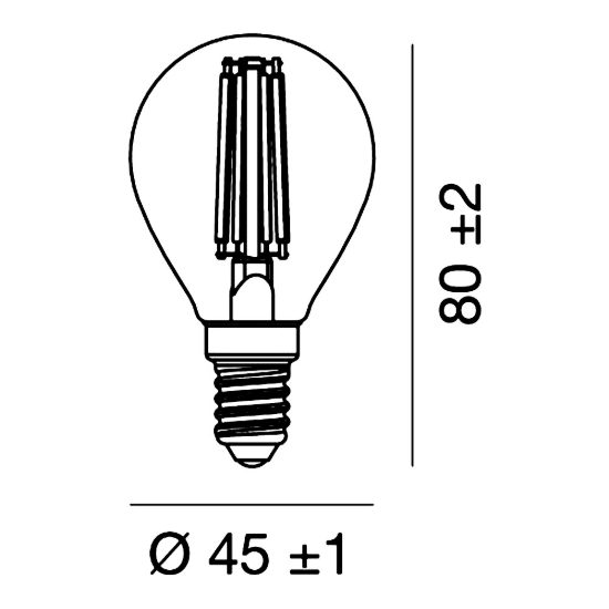 Lampadina e14 led filamento 5,9w a sfera 2700k trasparente confezione 10 pezzi gea luce