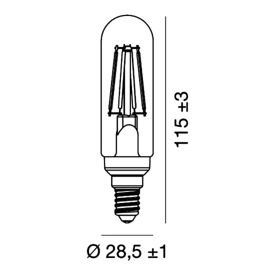 Lampadina e14 led filamento 7,5w tubolare 3000k dimmerabile trasparente confezione 10 pezzi gea luce