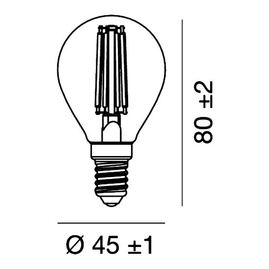 Lampadina e14 led filamento 4,2w a sfera 3000k fumè trasparente confezione 10 pezzi gea luce