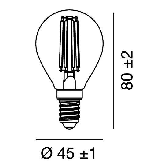 Lampadina e14 led filamento 6,5w a sfera 4000k trasparente confezione 10 pezzi gea luce
