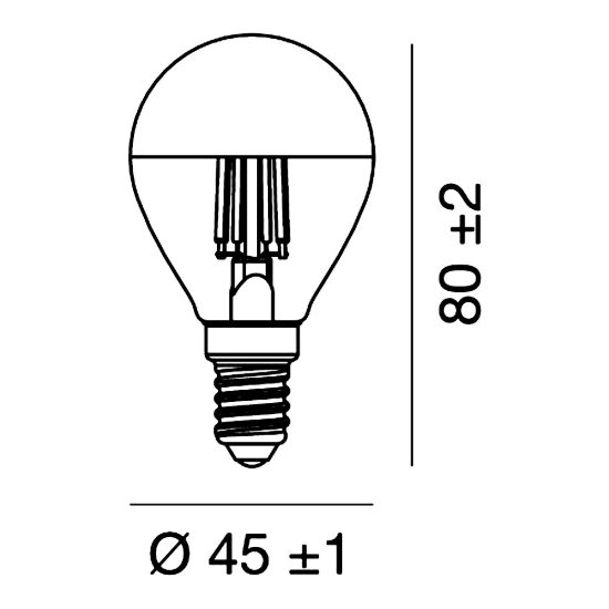 Lampadina e14 led filamento 4,5w a sfera 3000k oro specchiato confezione 10 pezzi gea luce