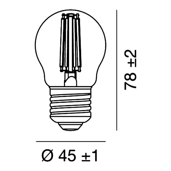 Lampadina e27 led filamento 4,2w a sfera 3000k dimmerabile trasparente confezione 10 pezzi gea luce