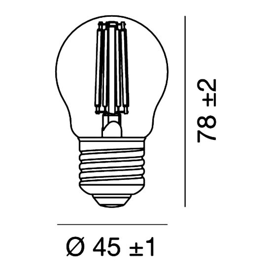 Lampadina e27 led filamento 4,2w a sfera 2700k trasparente confezione 10 pezzi gea luce