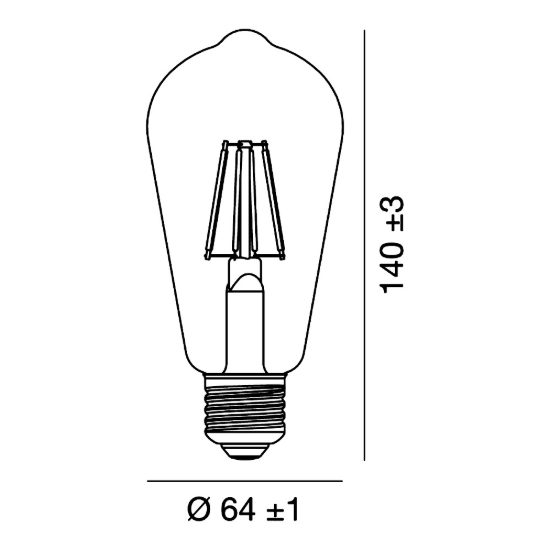 Lampadina e27 led filamento 7w edison 4000k trasparente confezione 10 pezzi gea luce