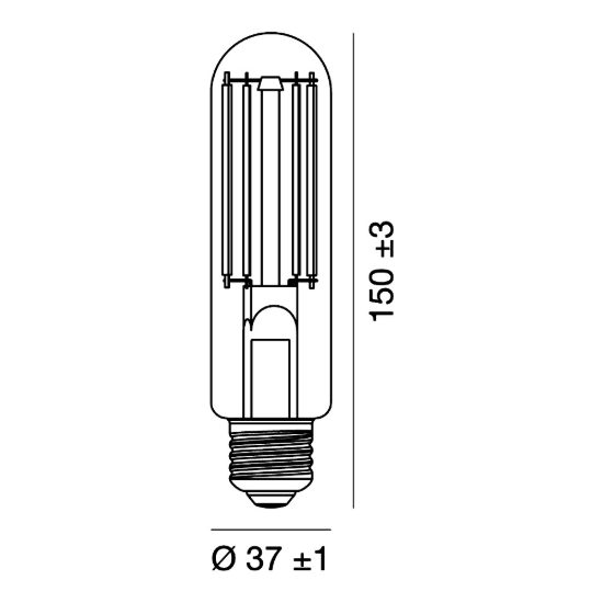 Lampadina e27 led filamento 14w tubolare 3000k dimmerabile trasparente confezione 10 pezzi gea luce