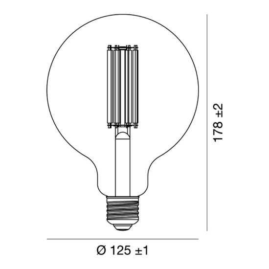 Lampadina e27 led filamento 22w a globo g125 3000k trasparente confezione 4 pezzi gea luce