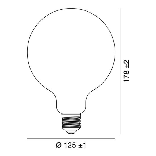 Lampadina e27 led filamento 2,5w a globo g125 3000k bianco confezione 4 pezzi gea luce