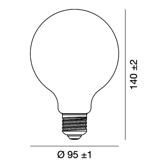Lampadina e27 led filamento 8,5w a globo g95 3000k bianco confezione 4 pezzi gea luce