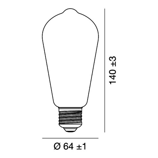 Lampadina e27 led filamento 9w edison 3000k bianco confezione 10 pezzi gea luce