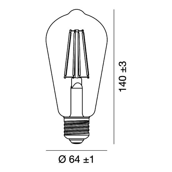 Lampadina e27 led filamento bianco 9w edison 3000k trasparente confezione 10 pezzi gea luce