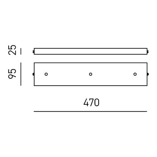 Gea luce gso rosone lineare 3 fori per lampade a sospensione ottone