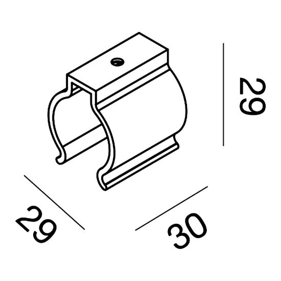 Gea luce gstc23 clip di fissaggio a plafone per striscia led neon flex 360 trasparente