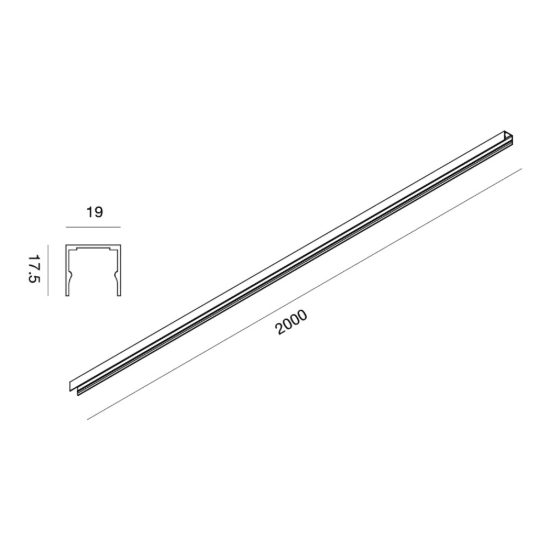 Gea luce gstp200 profilo lineare per striscia led neon flex 3d 2mt grigio alluminio